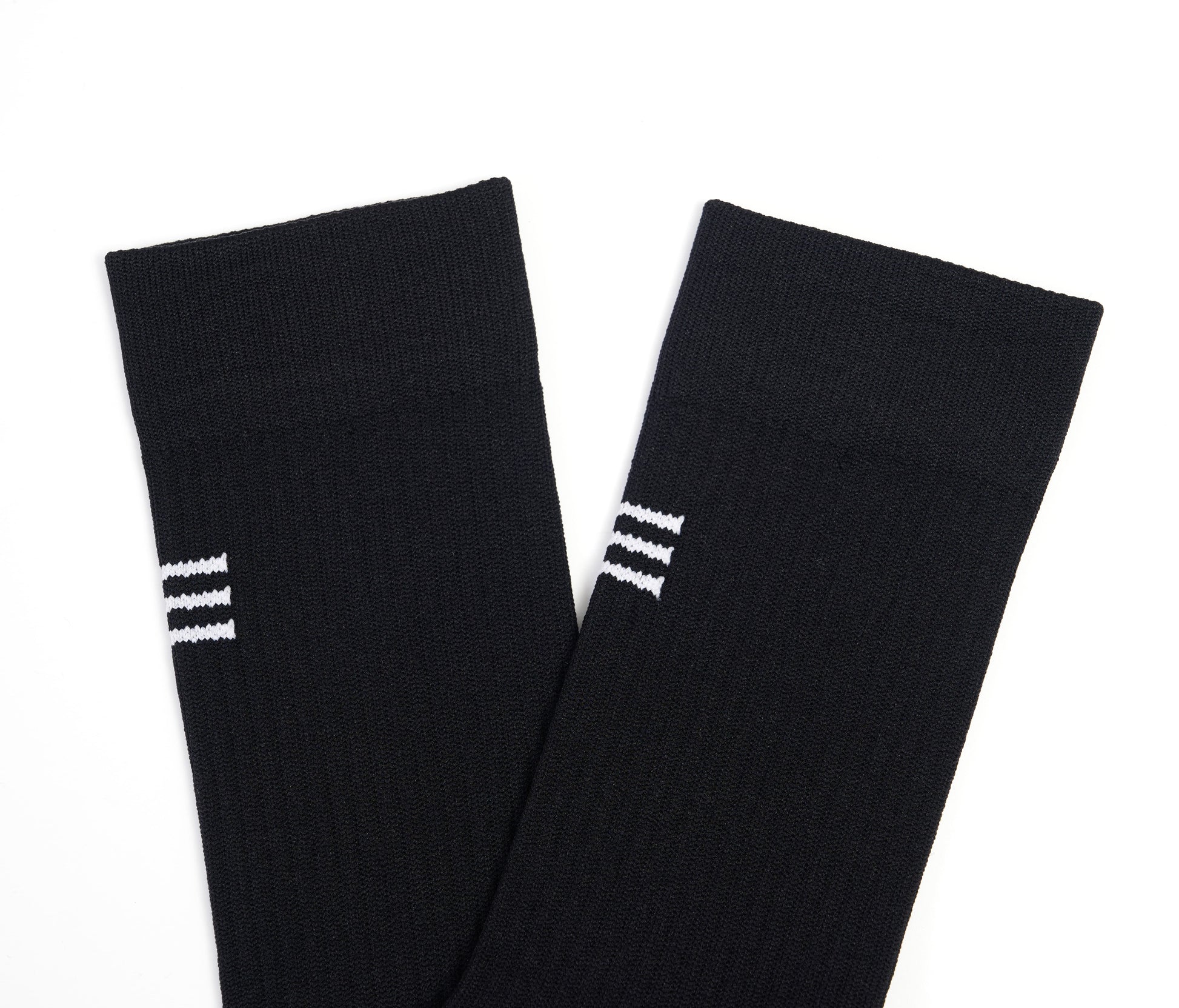 THE DELIVERY SOCKS - BLACK with white stripes on the cuff, designed for comfort and style.